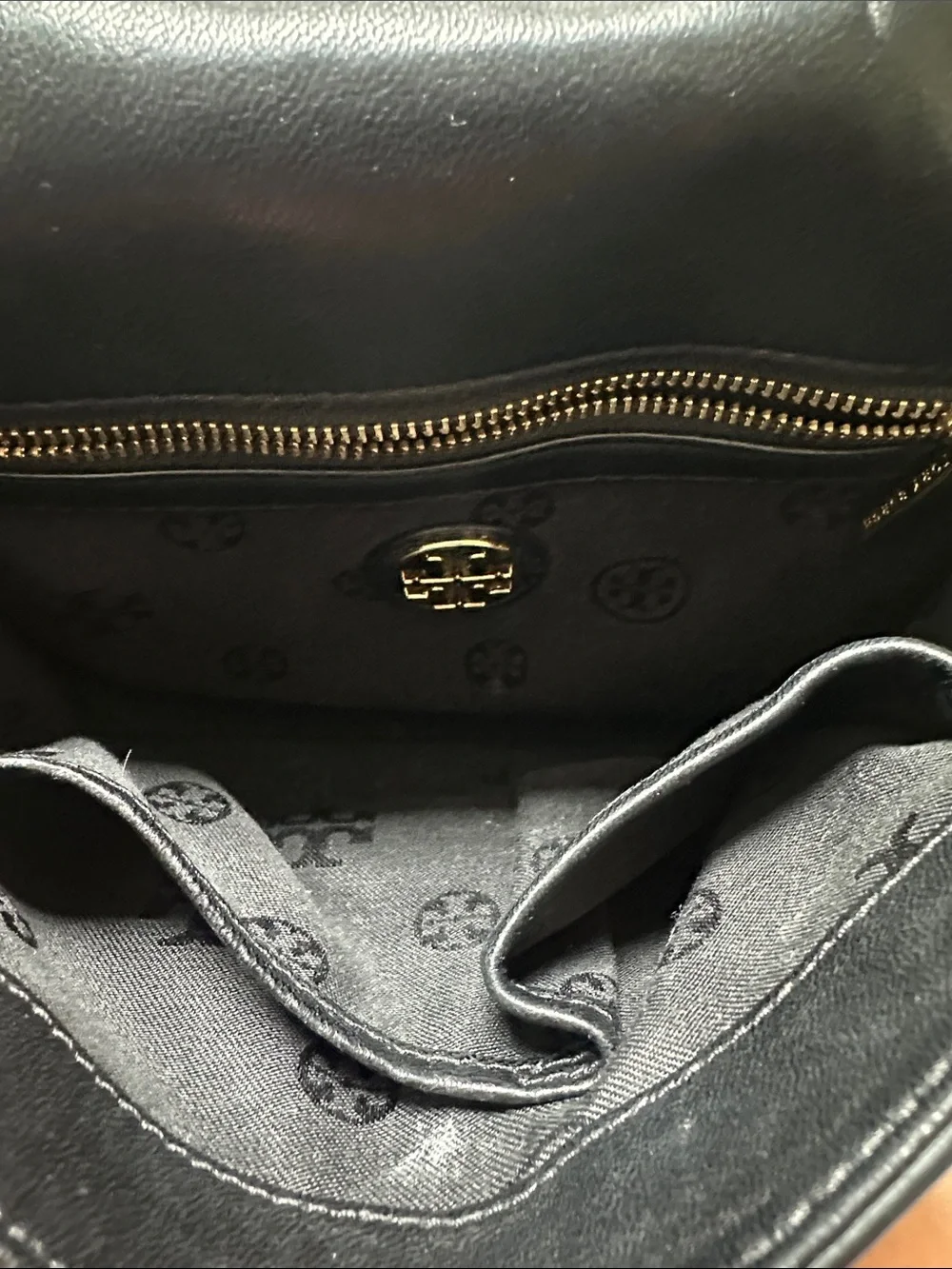 Tory Burch Black Quilted Leather Shoulder Bag with Gold Chain Strap